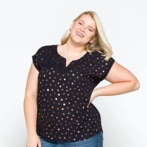 NWT CUTE Black and Gold Shirt - Plus Size